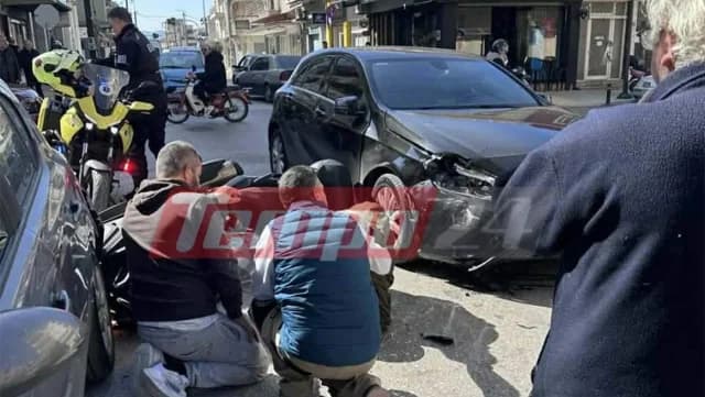 Traffic Accident in Patras: Car Injures 65-Year-Old Motorcyclist
