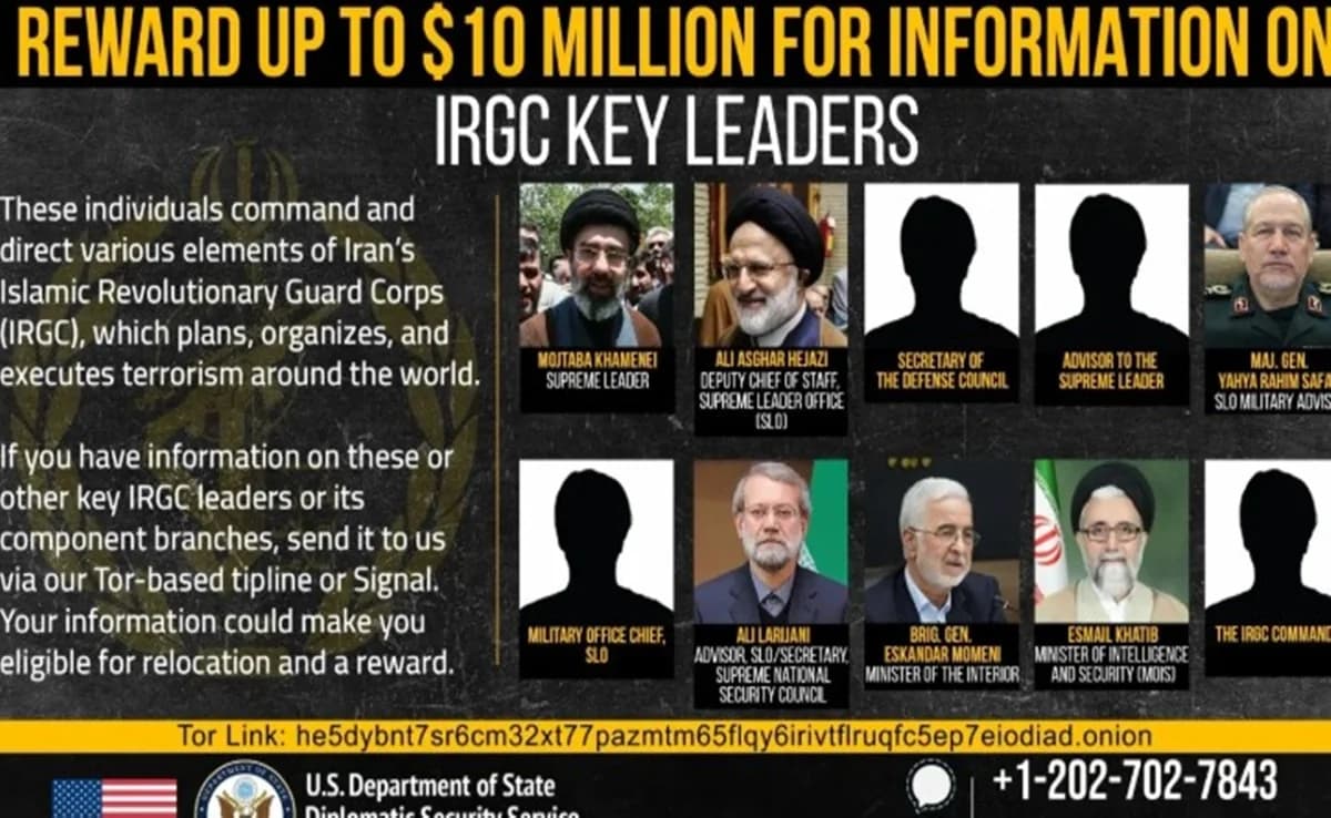US: $10 Million Bounty on Mojtaba Khamenei and Revolutionary Guard Leaders