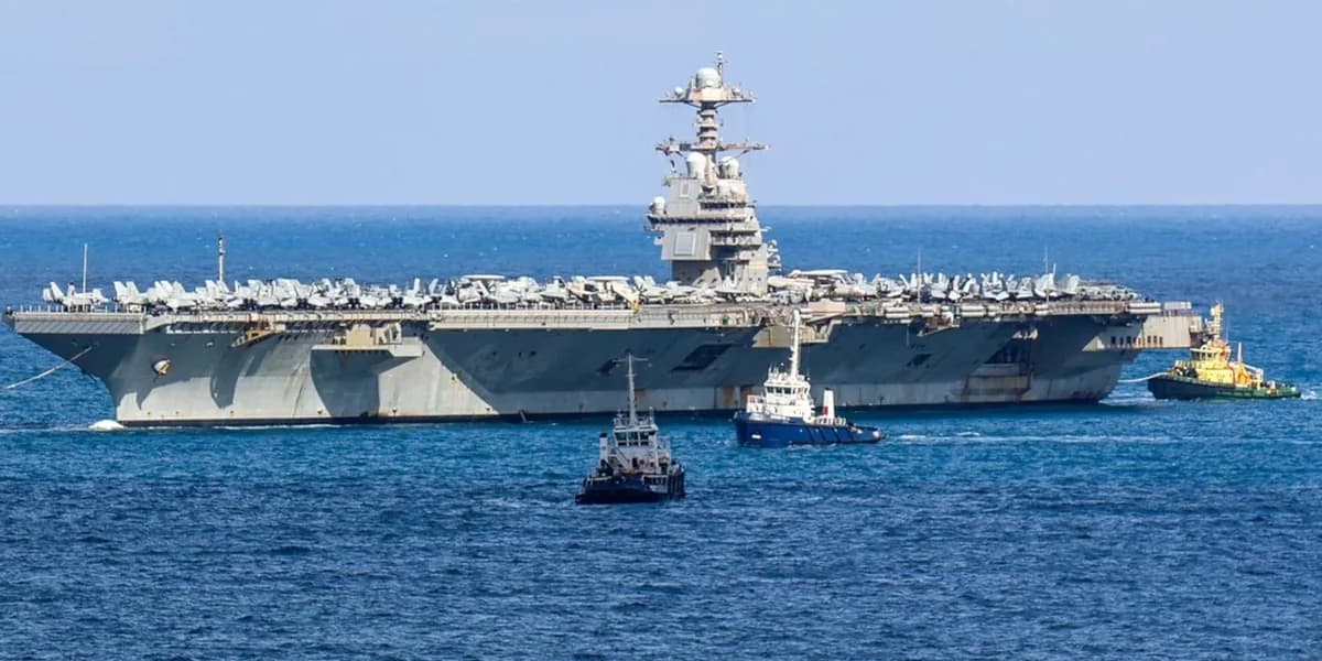 Αεροπλανοφόρο των ΗΠΑ «Gerald R. Ford» στη Σούδα μετά από πυρκαγιά