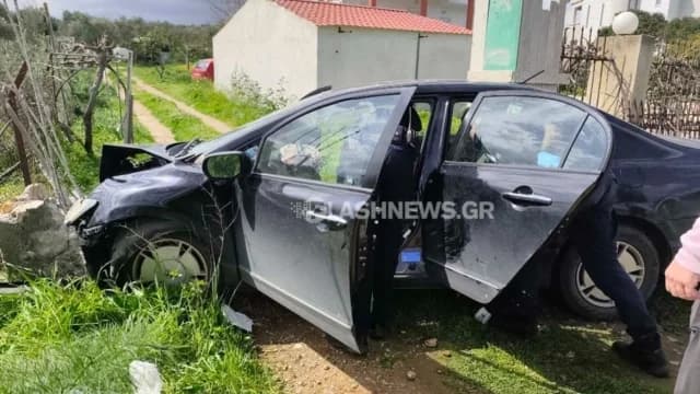 La Canea: Grave accidente de coche, vehículo se estrella contra un muro – Conductor en el hospital