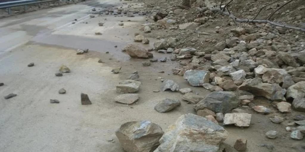 Landslides on Kampou-Orkontas Road Due to Heavy Rainfall