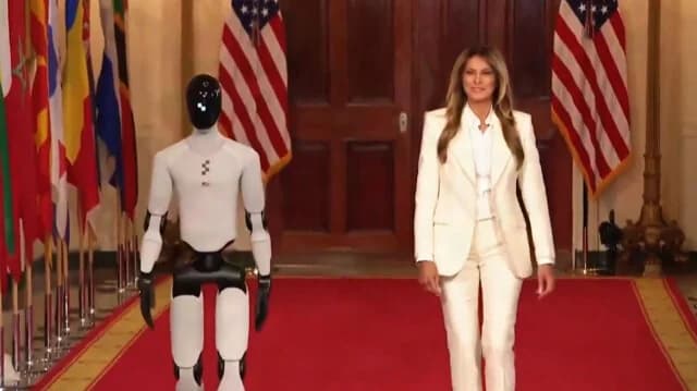 Un robot humanoide se roba el espectáculo en la Casa Blanca