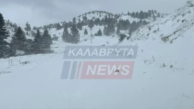 Operación de rescate de conductores en Kalavryta debido a fuertes nevadas
