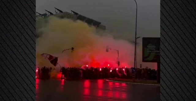 Εντυπωσιακή πορεία οπαδών Ερυθρού Αστέρα πριν το ντέρμπι Euroleague με Παρτίζαν