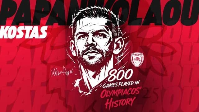 Kostas Papanikolaou: First Olympiacos Player to Reach 800 Games