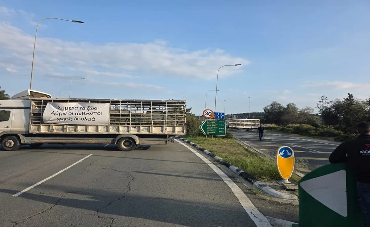 Livestock Farmers Block Roads at Rizoelia in Protest