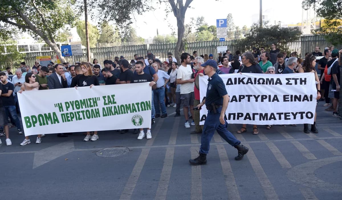Protest Outside Parliament Against Demonstrations Bill