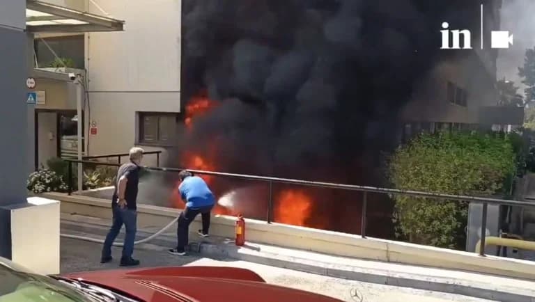 שריפה בבית החולים מטרופוליטן: בשליטה – סרטונים מהרגעים הראשונים