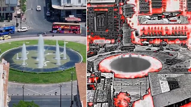 雅典：无人机记录热浪中车顶温度高达 153°C
