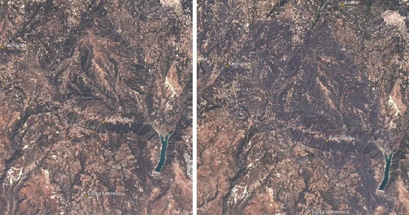Λεμεσός: Δορυφορικές εικόνες αποκαλύπτουν το μέγεθος της καταστροφής