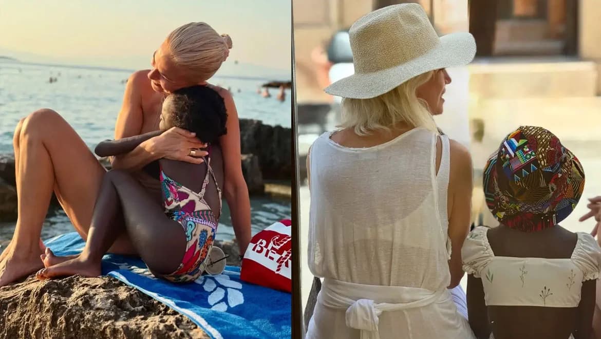 Christina Kontova: Vacaciones de verano en Egina con su hija Ada