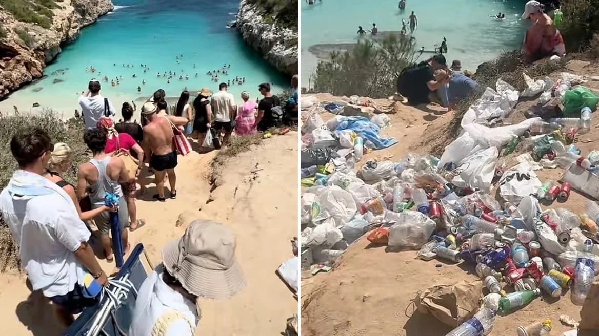 Μαγιόρκα: Η «μυστική» παραλία Καλό δες Μόρο έγινε σκουπιδότοπος