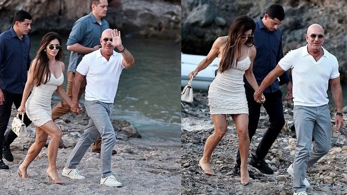 Lauren Sánchez stürzt fast auf High Heels in Ibiza