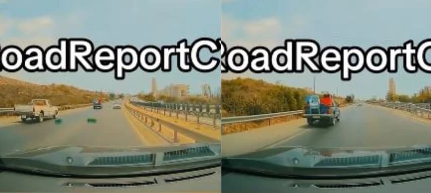 利马索尔高速公路上的骚乱：盒子从行驶的车辆上掉落