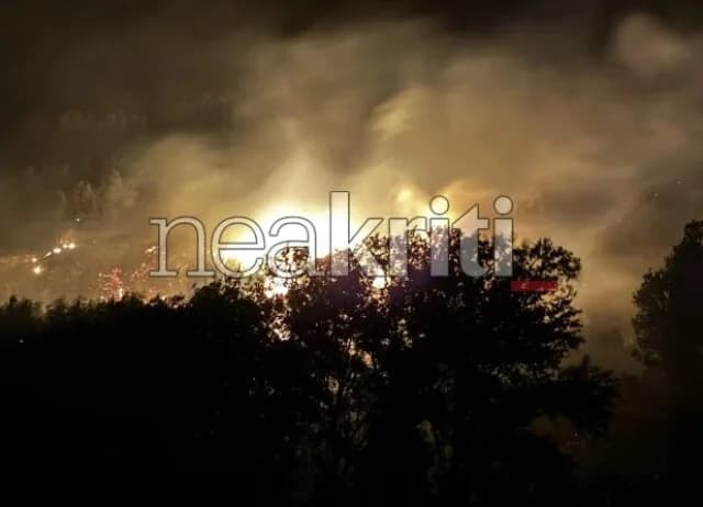 Feuer in Agios Thomas, Heraklion – Starke Kräfte vor Ort