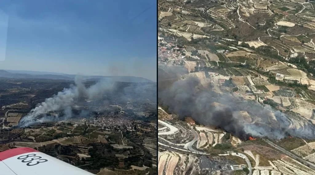 Fire in Omodos Started from Garbage, Three Residences Affected