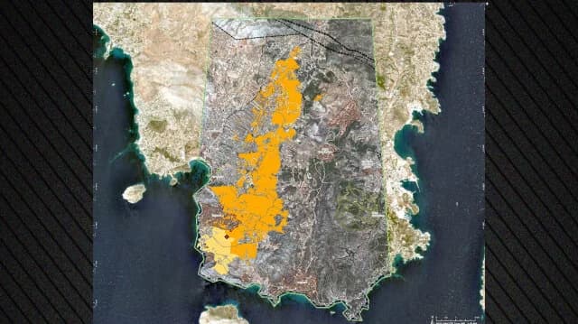 Καταστροφική πυρκαγιά στην Ανατολική Αττική: Χάρτης Copernicus αποκαλύπτει 16.000 στρέμματα καμένα