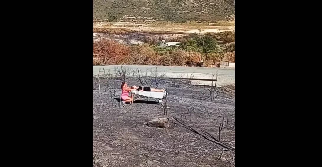 利马索尔山区火灾区按摩引发争议