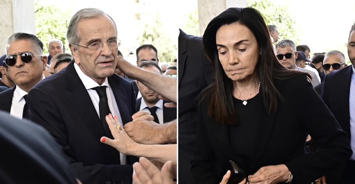 דמעות בהלוויה של לנה סמאראס: "תודה לאל על 34 השנים", אומר אנטוניס סמאראס