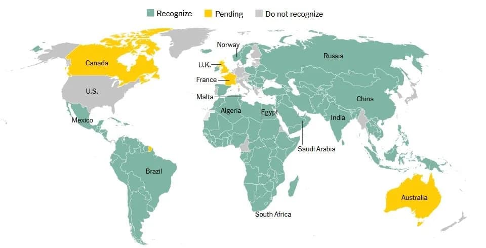 Die sich verändernde Landkarte der Anerkennung Palästinas