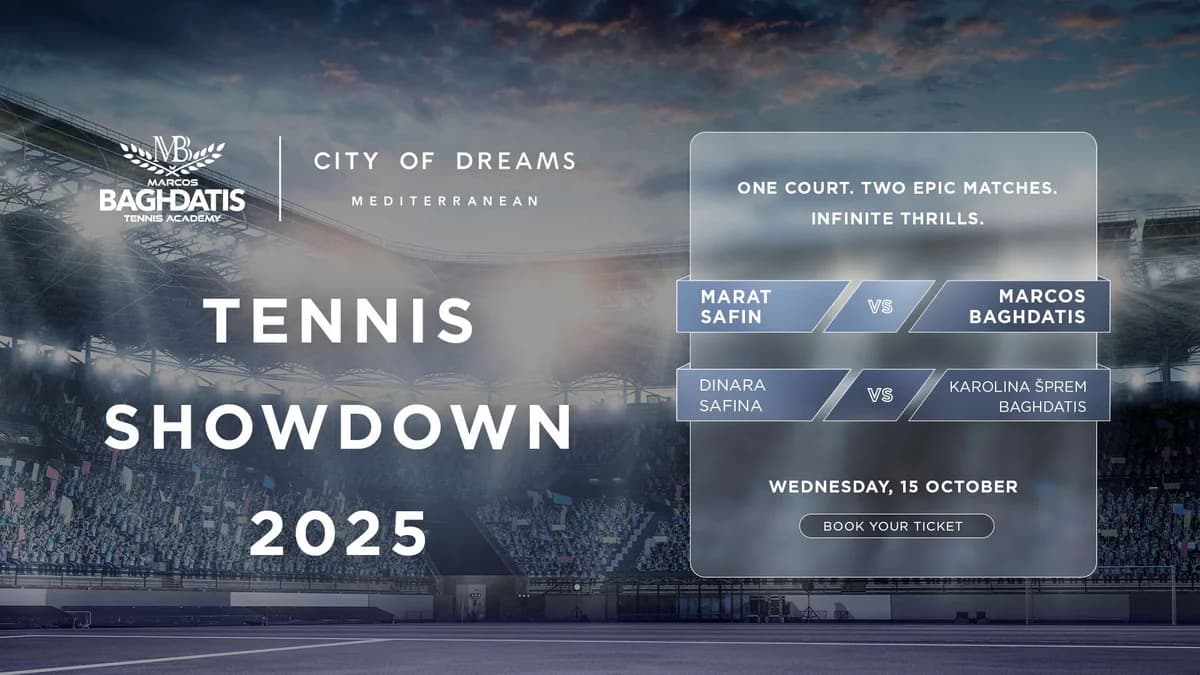 City of Dreams: Marat Safin vs Marcos Baghdatis επίδειξη τένις