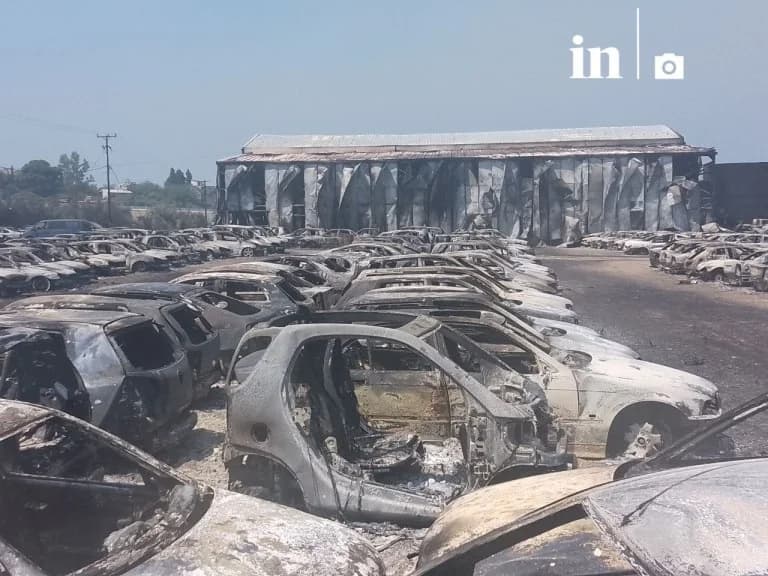 Пожар в Ахайе: 550 автомобилей сгорели на таможне в Патрах