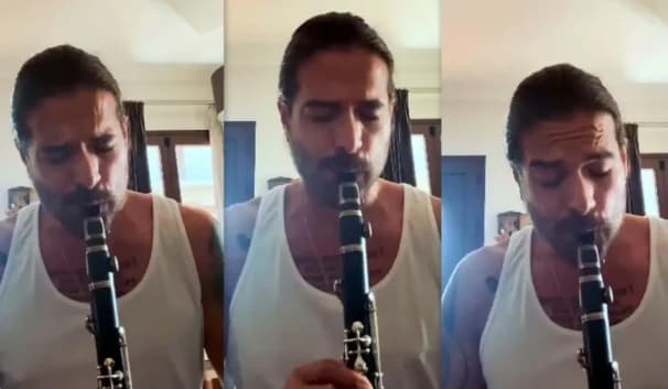 Aris Mougkopetros: Toca el clarinete por primera vez después del accidente