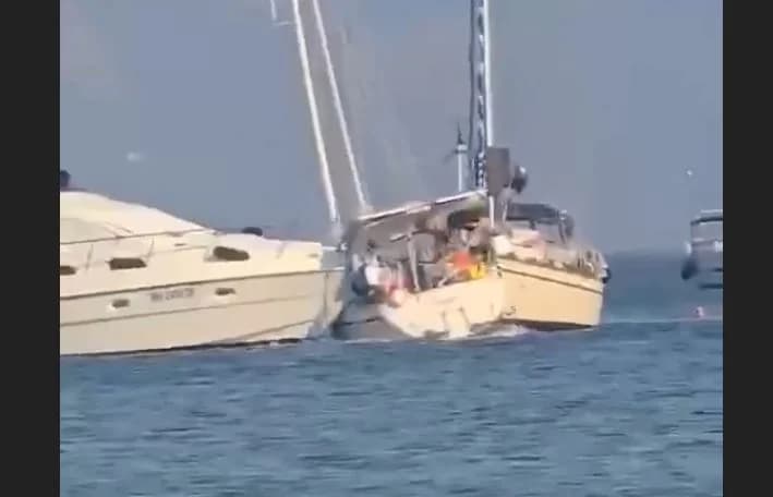 Ερείκουσα: Σύγκρουση σκάφους με ιστιοφόρα – Βίντεο
