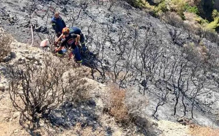 Patras: Bombero Gravemente Herido al Caer en un Barranco