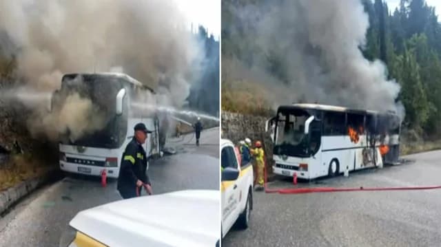 Brand in Reisebus auf Korfu – Alle Passagiere in Sicherheit