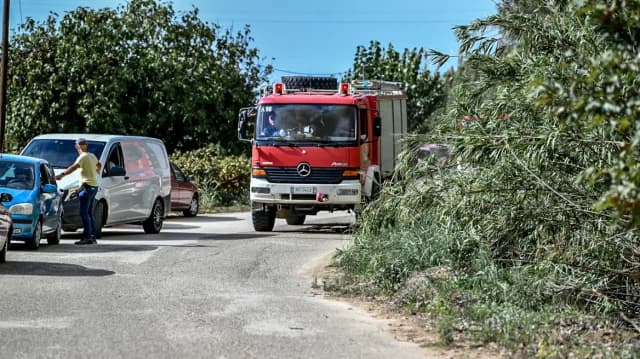 Feuer in Kerasochori, Thesprotia, durch Blitzschlag verursacht