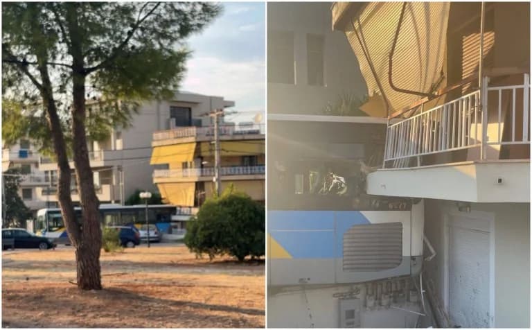 Autobús choca contra una casa en la zona de Papagos