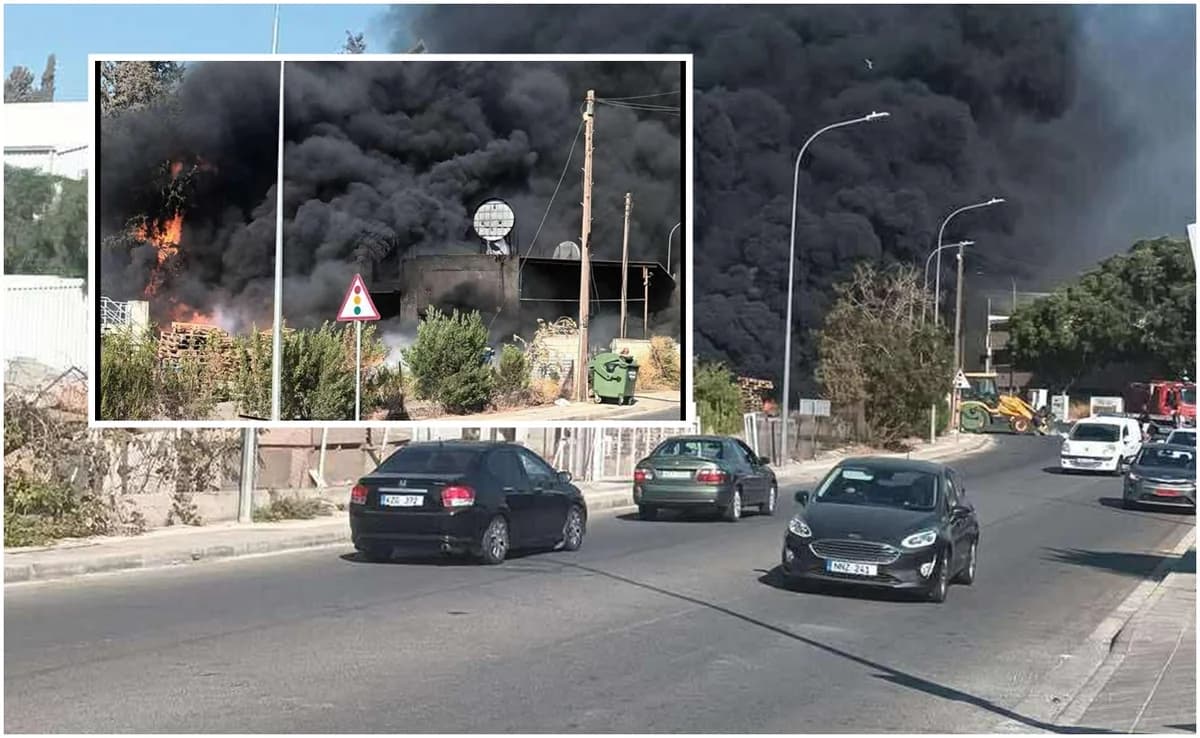 Feuer in SOPAZ, Nikosia: Autos brennen in Fabrik