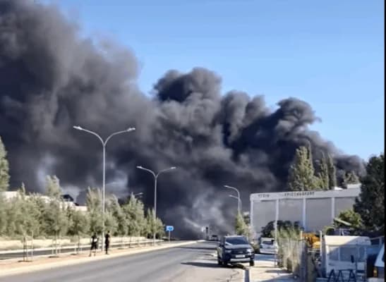 שריפה במפעל באזור סופאז, ניקוסיה