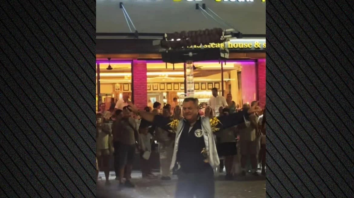 Viral βίντεο: Άνδρας χορεύει στην Πάφο με ψησταριά στο κεφάλι