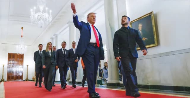 Trump Shows MAGA Hat Collection to Zelenskyy and Macron