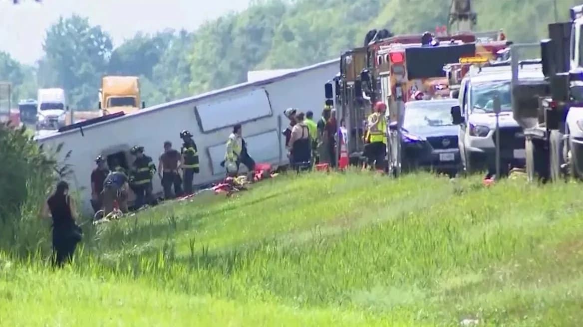 New York: Bus Overturns, Multiple Fatalities and Injuries