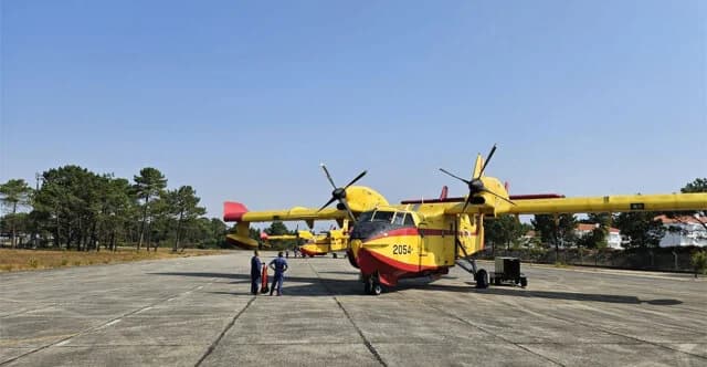 Greek Canadair Aircraft Combat Portugal Wildfires