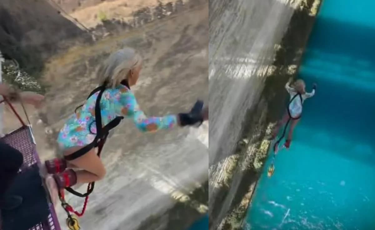 Η Σάσα Σταμάτη έκανε bungee jumping στον Ισθμό της Κορίνθου