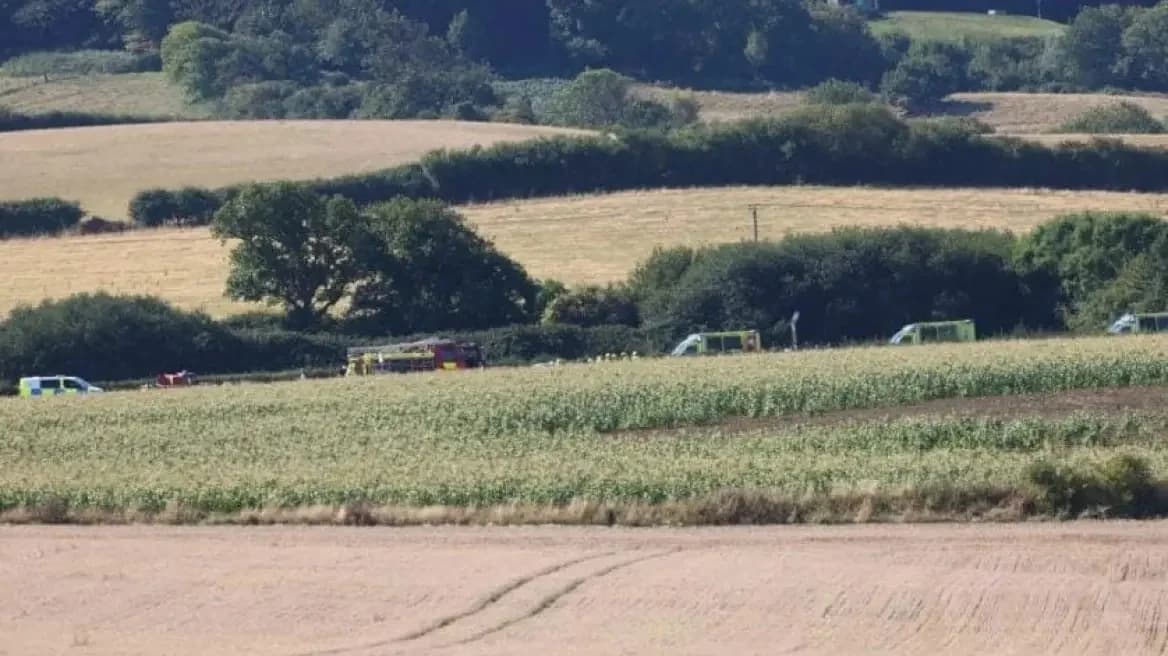 Hubschrauberabsturz auf der Isle of Wight, England