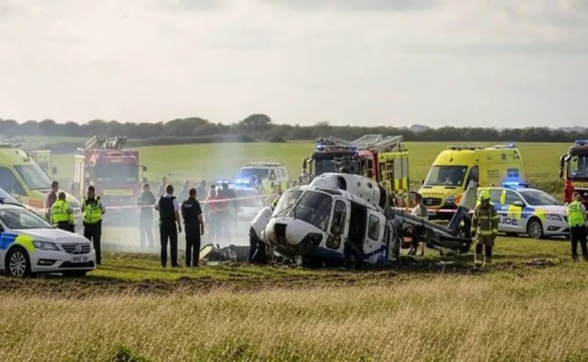Hubschrauberabsturz in England, eine Verletzte