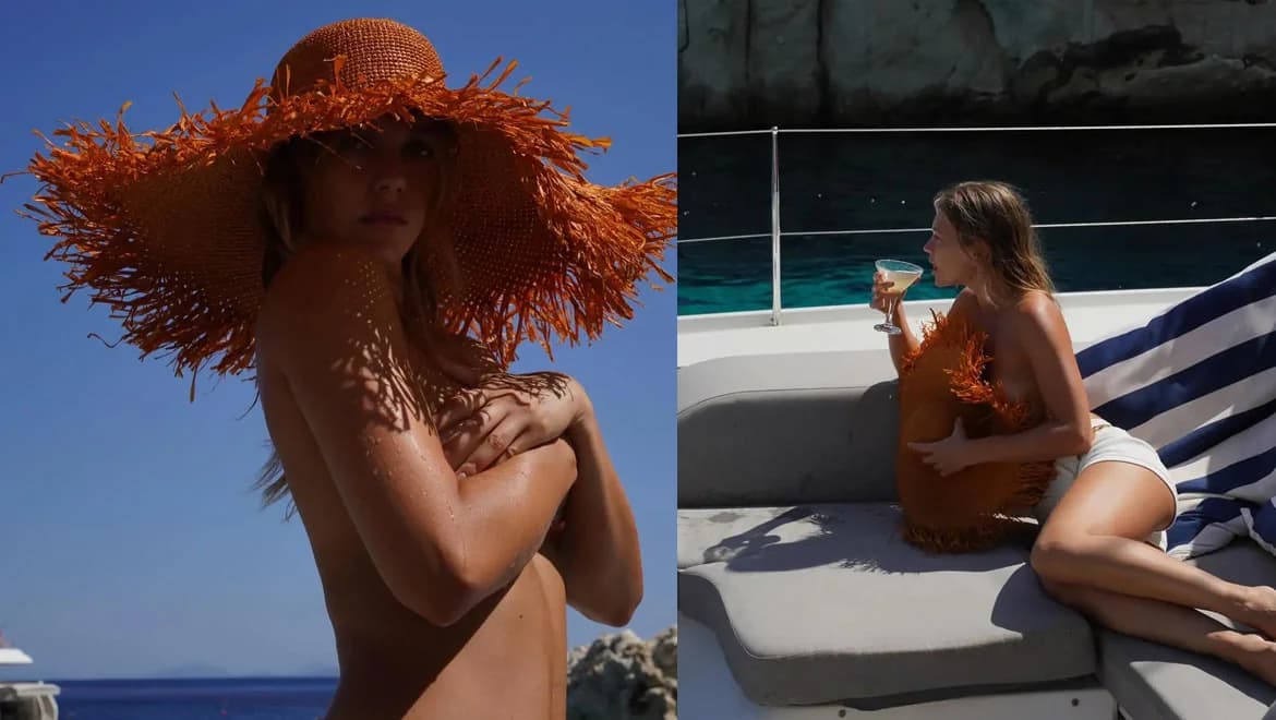 Klea Andriotou: Topless photos on a boat