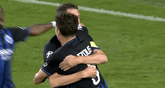 Tzolis assist for Brugge's 2-0 goal