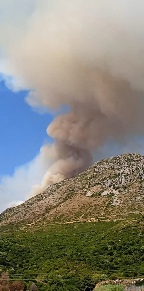 Incendio en Choika, Thesprotia: Operación aérea de extinción en curso