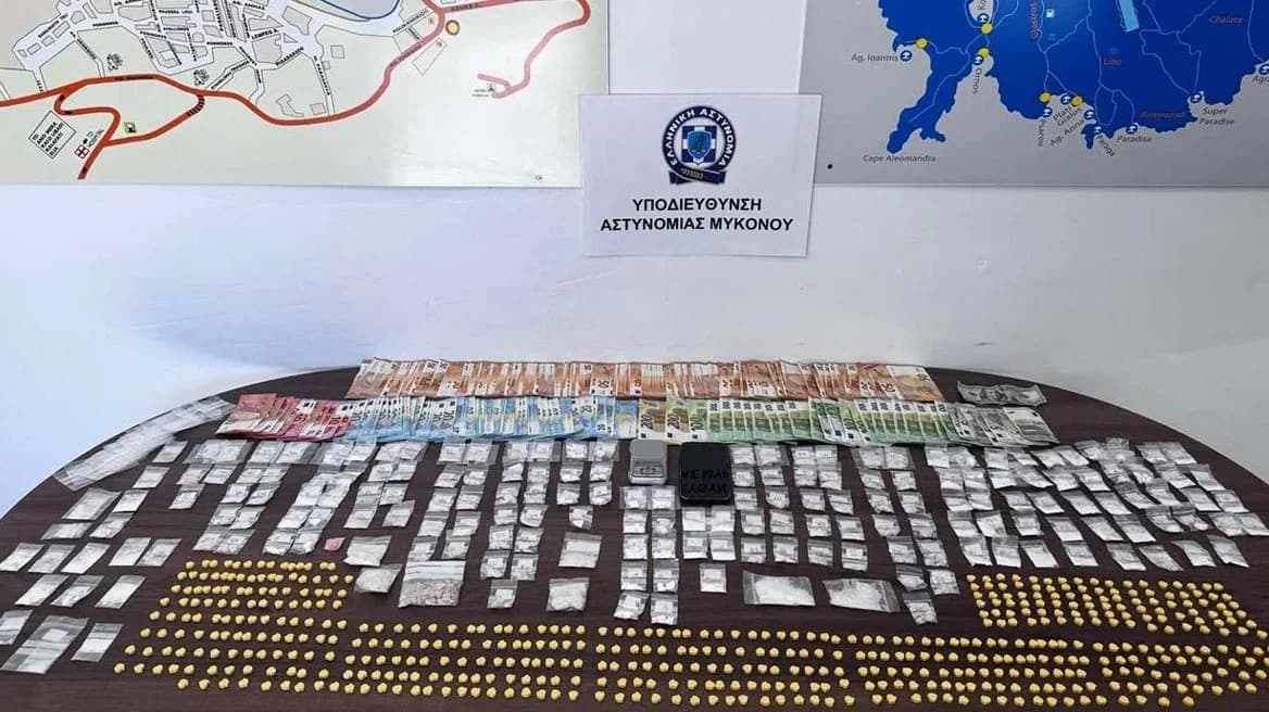 Miconos: Chipriota y español detenidos por tráfico de drogas