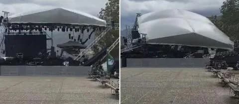 Κατέρρευσε η σκηνή συναυλίας στα Ιωάννινα – Βίντεο