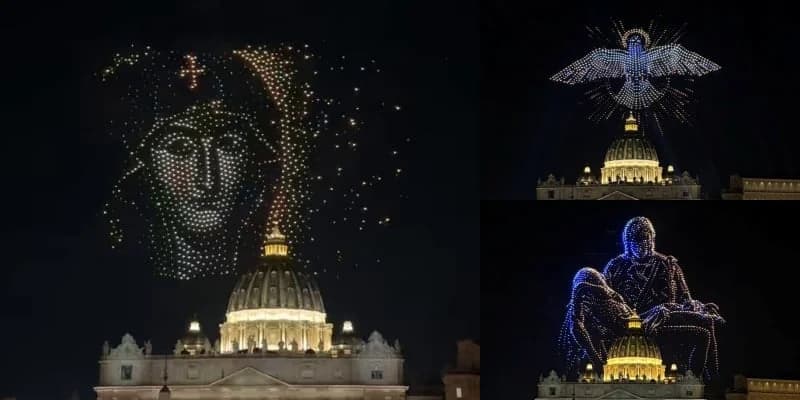 Vatikan: Unglaubliche Drohnen-Show mit Kunst von Michelangelo