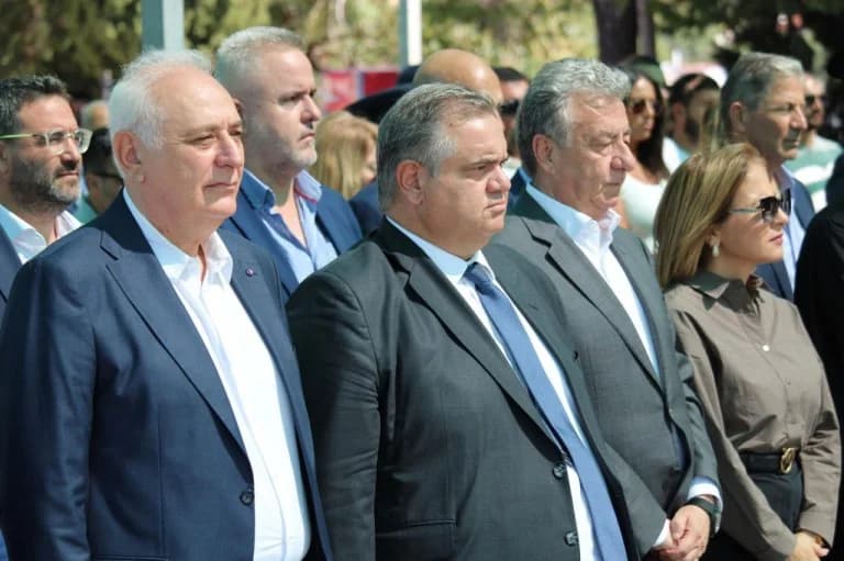 Василис Спанакис в Вианносе на годовщине Холокоста