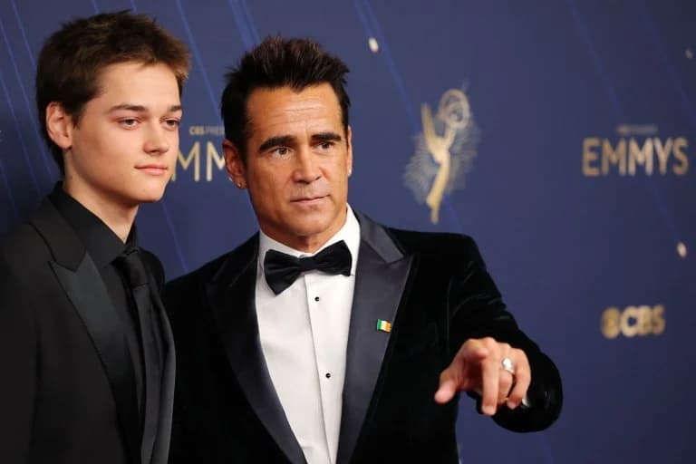 Colin Farrell y su hijo: Esmoquin a juego en los Premios Emmy