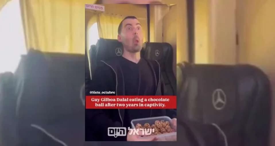 Реакция бывшего заложника ХАМАС, попробовавшего шоколад после освобождения